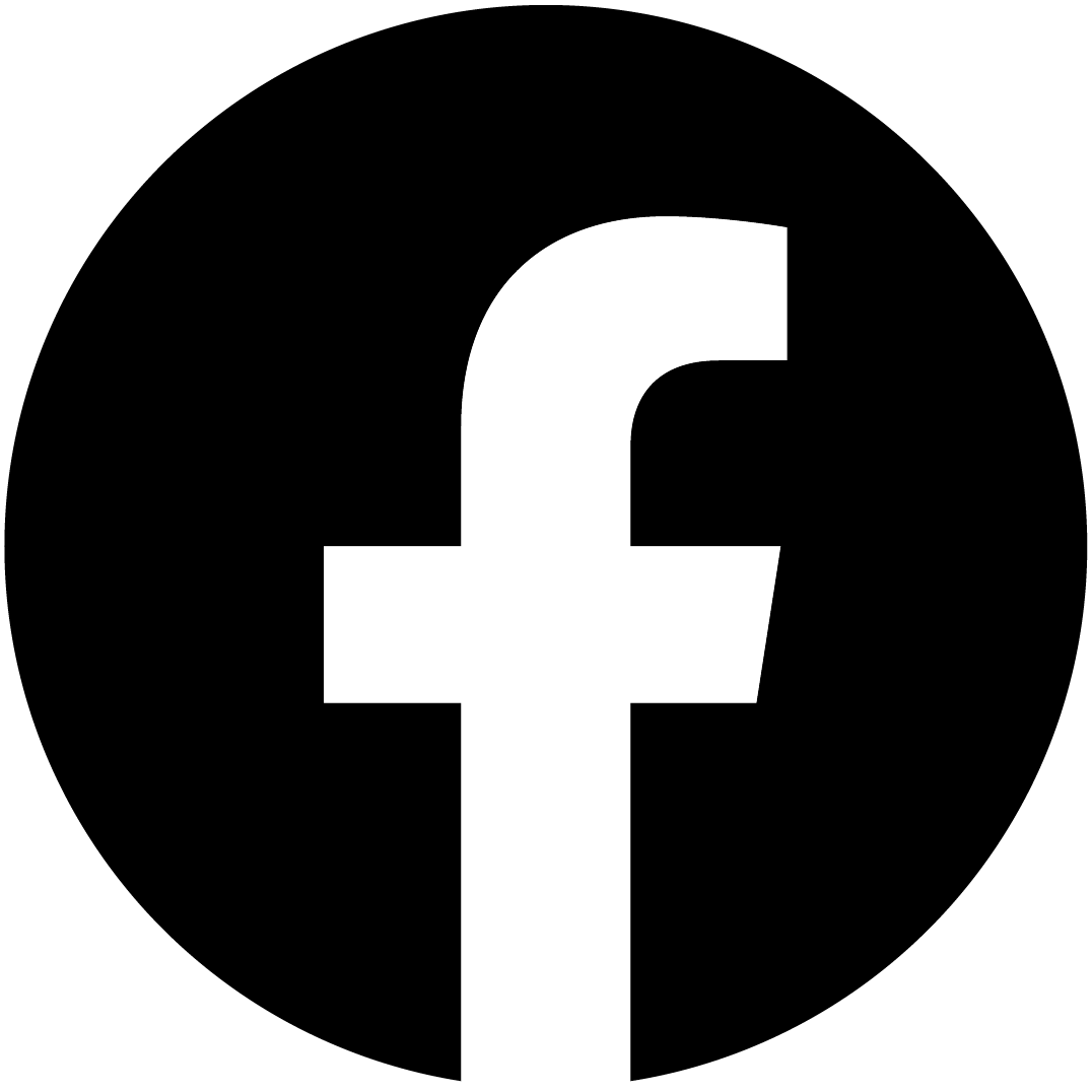 Czarno-białe logo Facebooka - link do strony EduVRLab na Facebooku