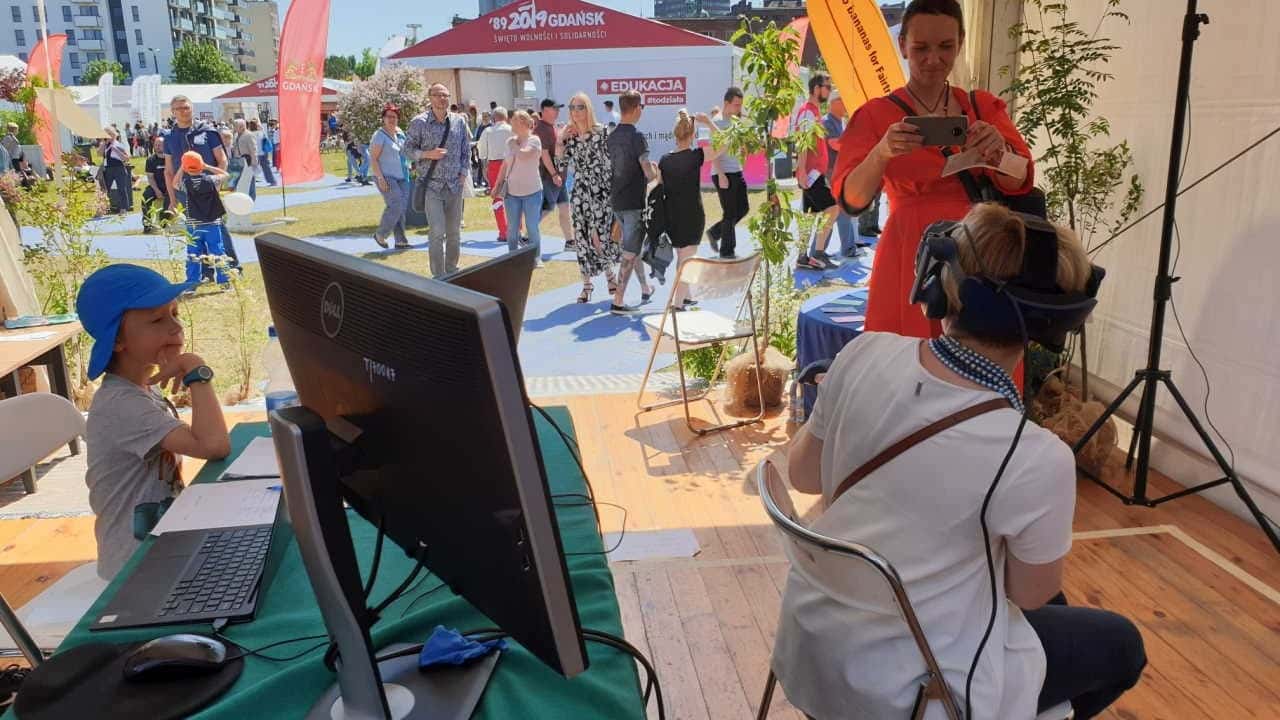 Stanowisko EduVRLab na festiwalu w Gdańsku w 2019 roku